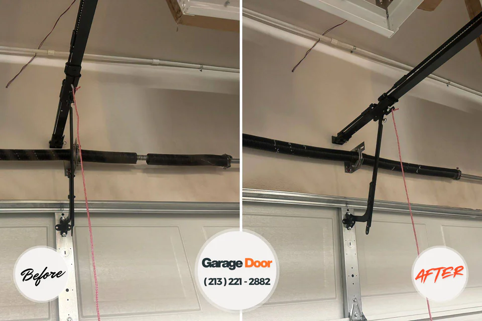 Before and after: garage door repair Caddo Parish